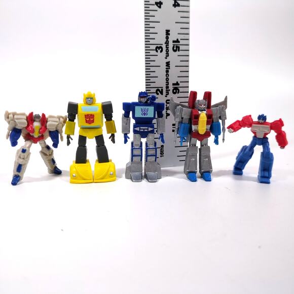 Transformers 2" PVC Figure Lot Optimus Prime Bumblebee Soundwave Starscream (x2) - Picture 2 of 2